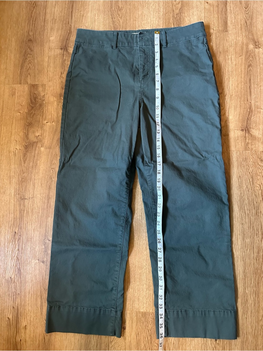 LOFT women Straight-Leg Chinos in Olive Green